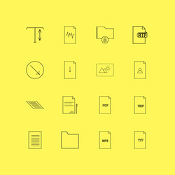 files and folders linear icon set simple outline vector image