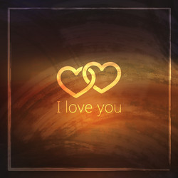 I love you abstract grunge background for web vector