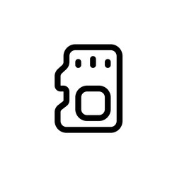 memory card icon computer component outline vector image