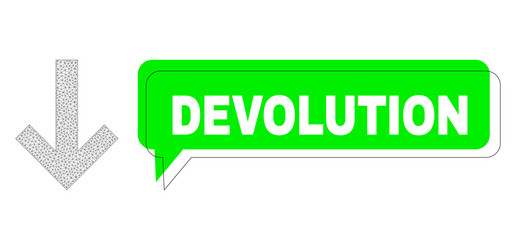 Misplaced devolution green message frame and mesh vector