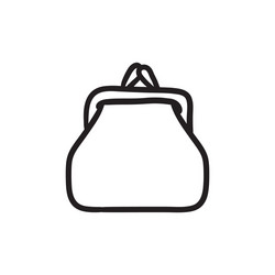 Purse sketch icon vector