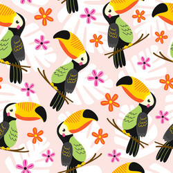 Tropical jungle seamless pattern with toucan bird Vector Image