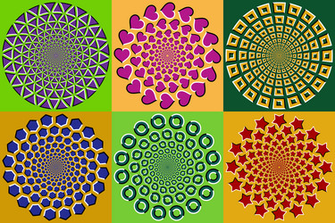 set of geometric circular patterns colorful vector image