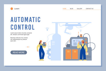 Smart factory robotics automatic control website vector