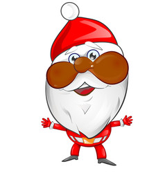 African american santa claus cartoon on white vector