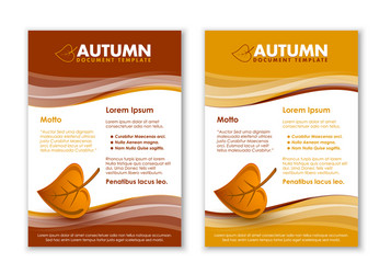 Brown and yellow seasonal autumn document vector