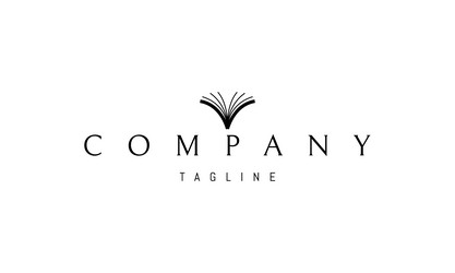 logo with an abstract image of open book vector image