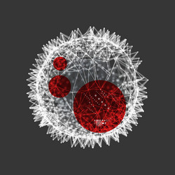 sphere with connected lines and dots 3d grid vector