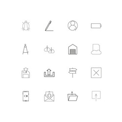 Web applications linear thin icons set outlined vector