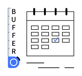 event calendar with scheduling buffer indicator vector image