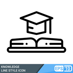 Knowledge in line style icon online learning icon Vector Image