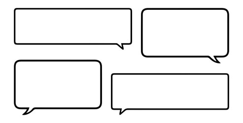 speech bubble square frame set material line vector image
