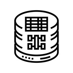 sql query database line icon vector image