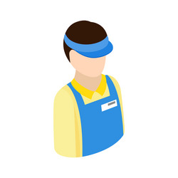 Cashier in supermarket icon isometric 3d style vector