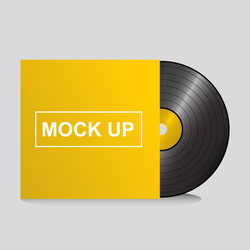 record mockup vector