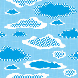 Seamless pattern with dotted clouds on the sharped vector