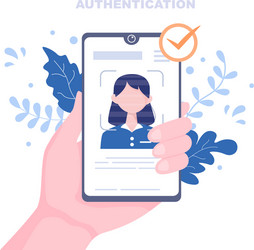 authentication security via phone or computer vector image