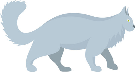 grey cat icon flat style vector