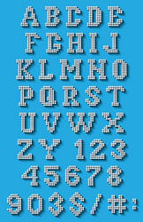 set in the pixel-style for web design vector image