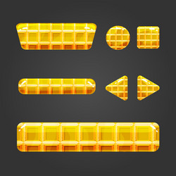 Set of waffle button for game design vector