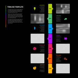 Simple dark vertical timeline process infographic vector