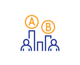 ab testing line icon ui test chart sign vector image