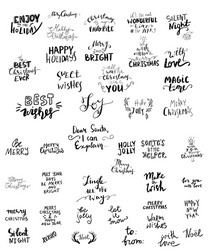 Festive Christmas Lettering Set Vector Image