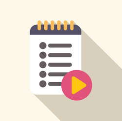 notepad showing playlist with play button vector image