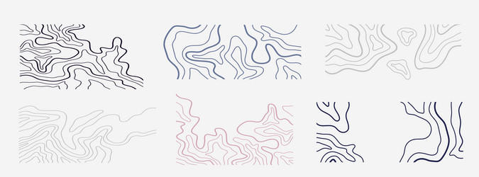 topography map shapes abstract wavy lines set vector image