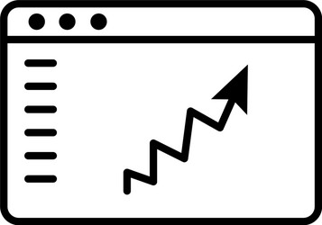 webpage with arrow statistic line style vector image