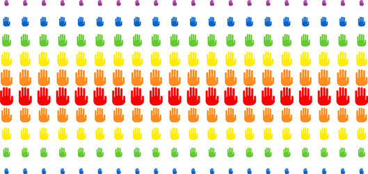 Stop hand shape halftone spectral array vector