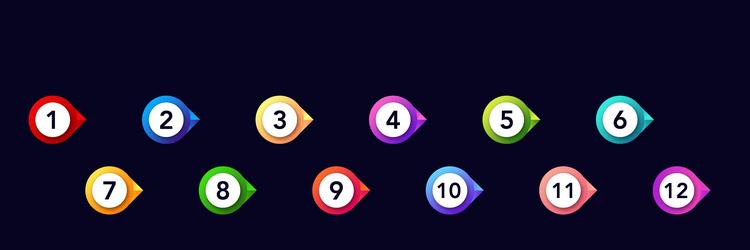 bullet point icons with numbers for lists vector image