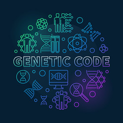 Genetic code modern outline banner Royalty Free Vector Image