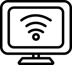 isolated computer and wifi line style icon vector image