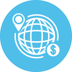 Sphere browser with coin block style vector