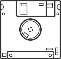 floppy line black icon vector