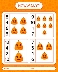 how many counting game with jack o lantern vector image
