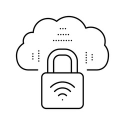 Internet padlock line icon vector