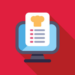 online menu displaying on computer screen vector image