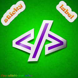programming code icon sign symbol chic colored vector image