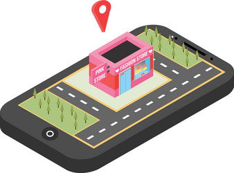 red pointer on smartphone map gps navigation vector image