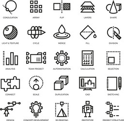 3D Modeling & Innovation Icons vector image