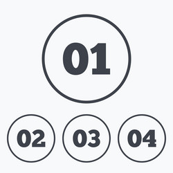 step one two three icons sequence of options vector image