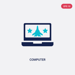 two color computer icon from army concept vector image