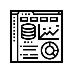 database dashboard line icon vector