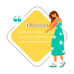 Disease flat color character quote woman vector