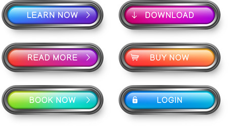 glass rectangular buttons with rounded corners vector image