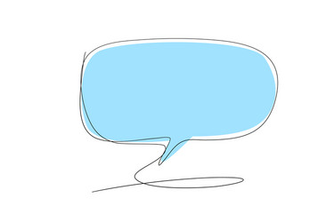speech bubble in continuous line drawing sketchy vector image