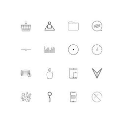 user interface linear thin icons set outlined vector image