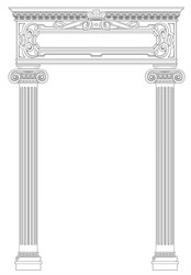 Classical Greek Arch with Ionic Columns vector image